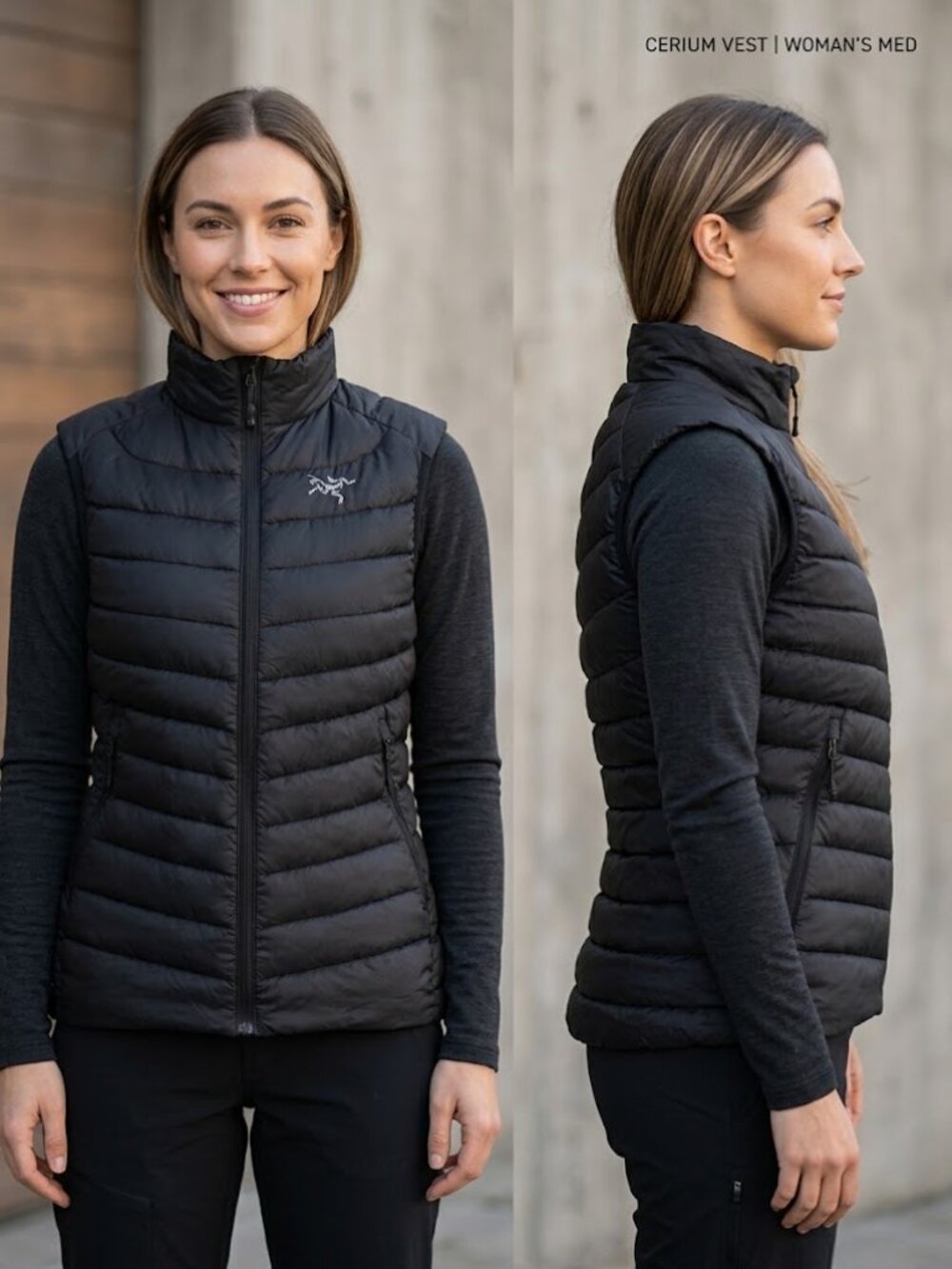 Arc'teryx Cerium LT Down Vest Women's Black Lightweight Puffer Size Medium